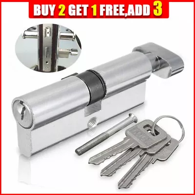 Thumb Turn Cylinder Euro Barrel Door Lock UPVC Anti Pick Anti Snap 3 Keys 35T/35 • £8.61