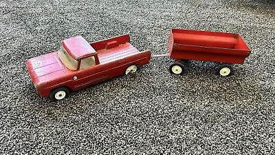 Vintage ERTL Red International 1000 FARM PICKUP TRUCK And Red Wagon • $60