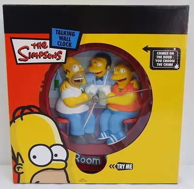 The Simpsons Talking Wall Clock Moe's Tavern Homer Moe & Barney 2004 Fox Wesco • $163.09