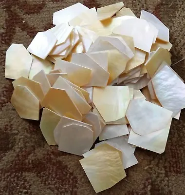 Large GOLD& WHITE Mother Of Pearl ..050/ Mop FLAT INLAY BLANKS.shell~1 Lb • $100