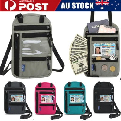 $13.88 • Buy RFID Blocking Bag Passport Card Holder Security Travel Wallet Neck Cash Pouch
