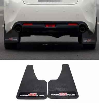 2Pcs UNIVERSAL MUGEN 3D CARBON FIBER CAR MUDFLAPS MUD GUARD MUDGUARDS FENDER • $21.88