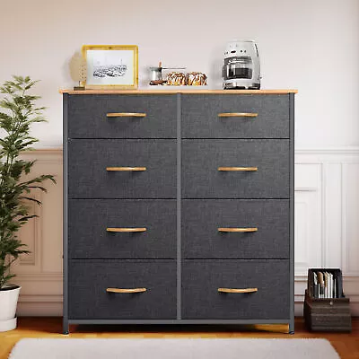 8 Drawers Dresser Fabric Storage Shelf Organizer Metal Cabinet Bedroom Premium • $55.55