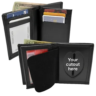 $37.95 • Buy Perfect Fit Custom Badge Wallet Police Corrections Bifold Leather Many Agencies
