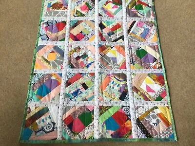 Handmade Scrappy Patchwork Quilt. Baby Nursery. Multicoloured. BNWOT. • £37.50