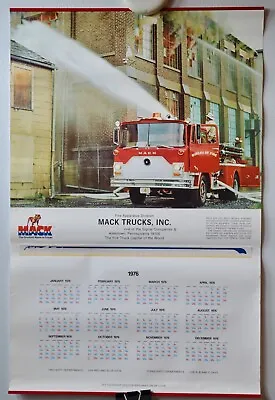 VINTAGE MACK TRUCKS INC 1975 SHIFT CALENDAR Features BUREAU OF FIRE ENGINE • $10