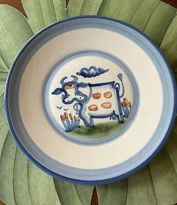 MA Hadley Vintage Stoneware Art Pottery Milk Cow 9.5” Plate Round Signed • $14.80