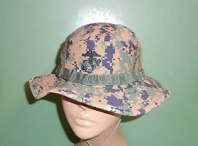 USGI Marine Corps USMC Woodland MARPAT Camouflage Boonie Cover Hat Cap Sz Medium • $26.99