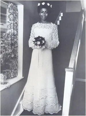 £3.75 • Buy Ladies’ 4 Ply Wedding Dress Crochet Pattern 10194
