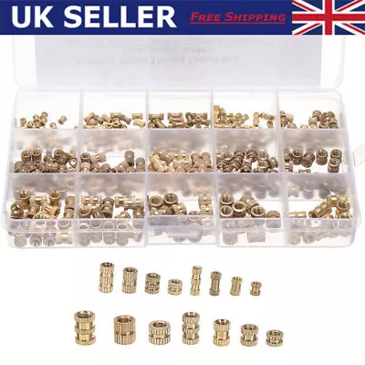 330pcs Brass Cylinder Knurled Threaded Round Insert Embedded Nuts M2 M3 M4 M5 • £11.89