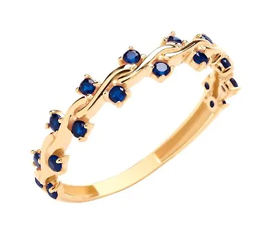 £69.95 • Buy 9ct Yellow Gold Sapphire Ladies Eternity Ring Size U - 9K Gold - UK HALLMARKED