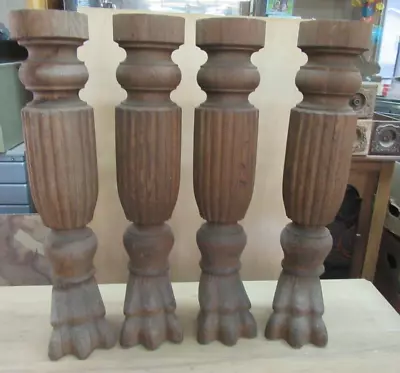 4 Antique Solid Oak Claw Feet Table Legs • $275