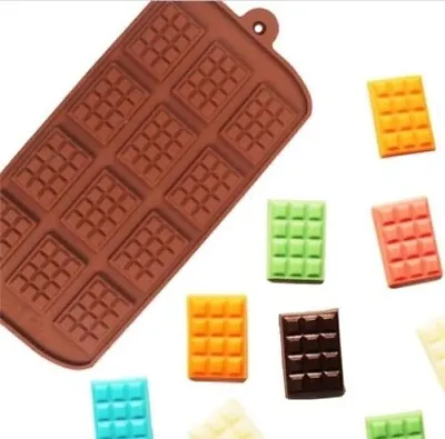Mini Chocolate Bars Slab Silicone Fondant Mould Cake Decorating Snap Mold Bar 3D • £2.64
