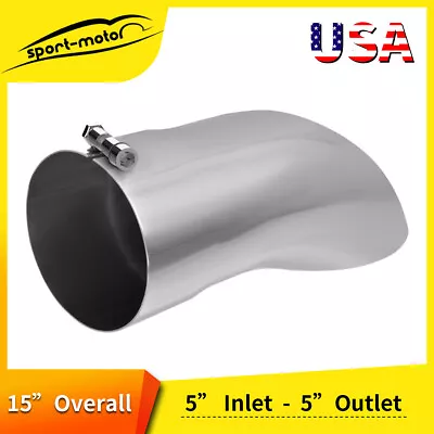 Exhaust Tip 5  Inlet 5  Outlet 15  Overall Length Turn-Down Stainless Steel Pipe • $39.90