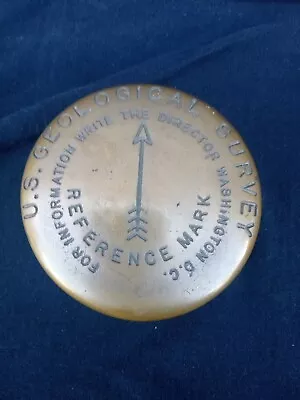 Vtg Bronze Brass US Geological Survey ELEVATION Geodetic Reference MARKER Disc • $69.99