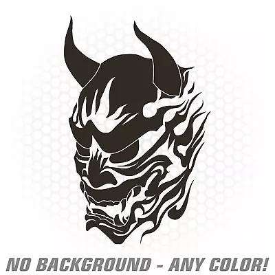 Hannya Mask Vinyl Decal Sticker Japanese JDM Demon Drift Oni Skull Renegadelife  • $6.99