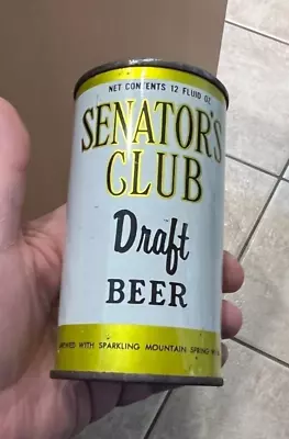 Nice Condition Senator's Club Draft Beer Flat Top Can Columbia Brg Shenandoah Pa • $175