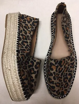 ASOS Design Beige Leopard Animal Print Flatform Rope Espadrilles Shoes 6 39 • £19.99