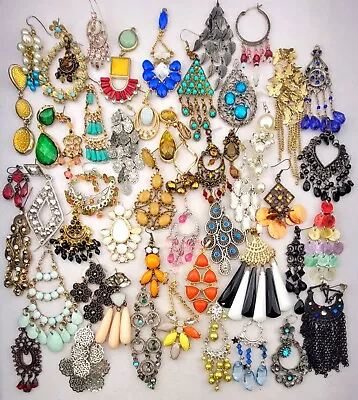 Single Earring Lot Bright Colors Multicolor Rhinestone Dangle Chandelier Tassel  • $13