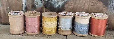 Vintage Lot Of 6 J & P Coats Wooden Spool Boilfast Mercanized Sewing Thread • $4.99