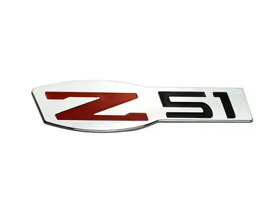 Car Rear Badge Trunk Boot Emblem Z51 Silver Red For Chevy C6 Corvette 2005-2013 • $41.99