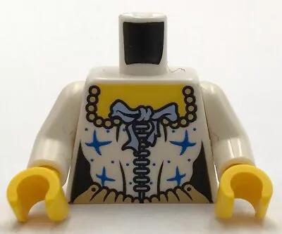 Lego New White Minifig Torso Pirate Female Corset And Medium Blue Ribbon Pattern • $3.40