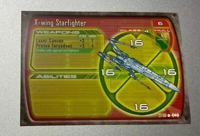 $5.69 • Buy Star Wars Miniatures: Starship Battles X - Wing Starfighter #27 *JUST CARD*