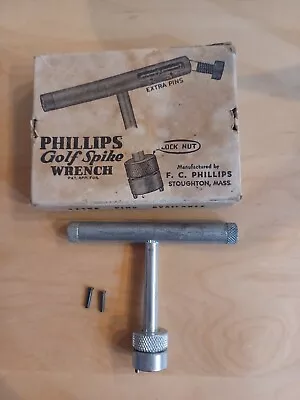 Vintage Phillips  Golf Spike Wrench  2 Extra Pins In Box • $8.49