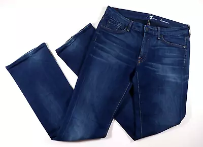7 For All Mankind Kimmie Dark Indigo Denim Jeans Women W32 • £19.99