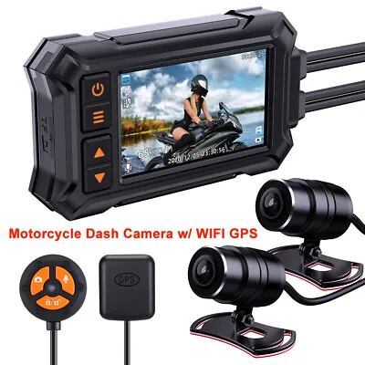 BlueSkySea Motorcycle Dash Camera GPS Waterproof WIFI Front+Rear 1080P G-Sensor • $115.99