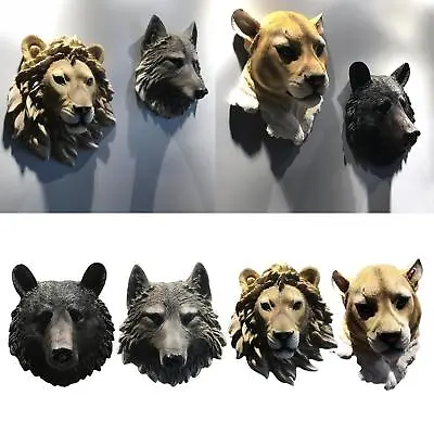 Large Wall Mount Hang Animal Head Ornament Decoration Lifelike Display Resin • £14.71