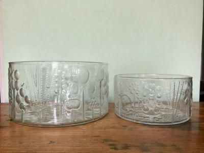$41.99 • Buy Vintage OIVA TOIKKA NUUTAJARVI IITTALA Finland Crystal Glass Serving Bowls X 2