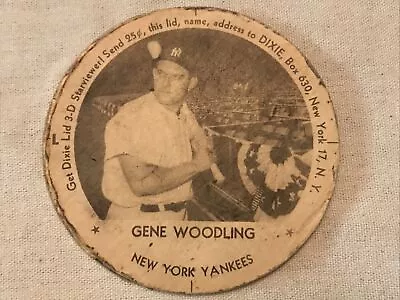 Yuengling Ice Cream Vintage Dixie Cup Lid Yankees Gene Woodling • $49.95