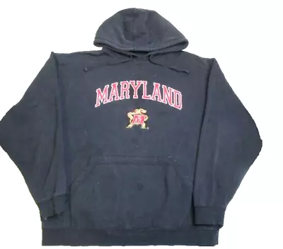 Maryland Terrapins Sweatshirt Adult Extra Large Embroidered Hoodie Pullover Mens • $18.95