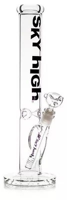 15  SKY HIGH 5MM BOROSILICATE Glass Water Pipe Bong Hookah Tube - Black • $69.99