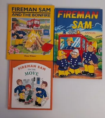 Fireman Sam Bundle X 3 Vintage 1992 Annual  On The Move & And The Bonfire FP • $49.95