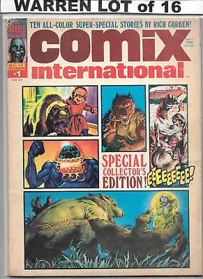 Warren Lot Of 16 1974 - 1985 Comix International Eerie 1984/1994 Heavy Metal Art • $232.50