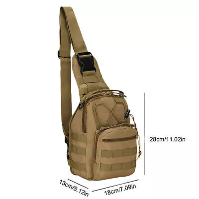 Mens Backpack Tactical Sling Shoulder Bag Molle Travel Chest Pack Outdoor Hiking • $12.95