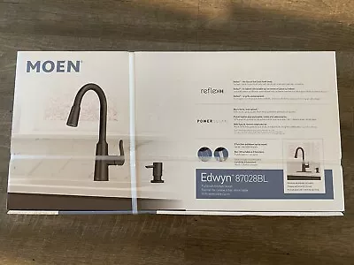 Moen Edwyn 87028BL  Pulldown Kitchen Faucet With Soap Dispenser Matte Black • $112.99