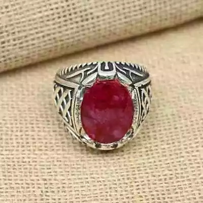 Ruby Men's Ring Solid 925 Sterling Silver Statement Beautiful Ring All Size D32 • $12.56
