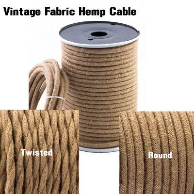 Vintage Hemp 2/3 Core Fabric Round/Twisted Cable Flex • £3.23