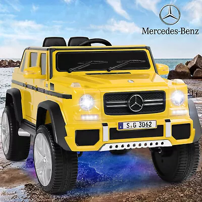 Mercedes-Benz 12V Power Electric Kids Yellow Ride On Car W/ LED Lights Music RC • $239.99