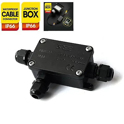 Waterproof Junction Box Case For Electrical Cable Wire Connector Outdoor 3 Way  • £3.99