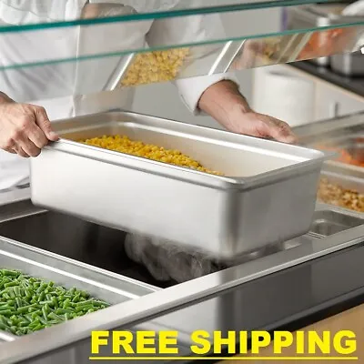 2 PACK Full Size 6  Deep Stainless Steel Steam Prep Table Hotel Buffet Food Pan • $66.03