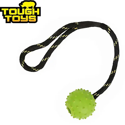 £8.19 • Buy Tough Toys 2  Floating Studded Rubber Ball On Rope Dog Puppy Toy Floater Tt0210