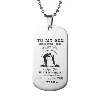 Father Son Pendant To My Son Never Forget That I Love You Dog Tag Necklace Gift • $6.99