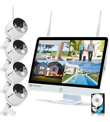 Security Camera System Home Outdoor Wireless WiFi CCTV 5MP 16 LCD NVR 2TB • $259.99