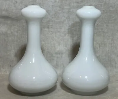 Vintage Italian Murano Art Glass Pair Cased White Lamp Bases Mid Century Modern • $165