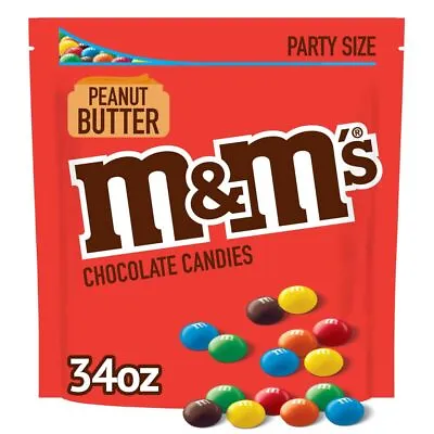 M&M'S Peanut Butter Chocolate Candy Super Bowl Party Size 34 Oz Bag • $19.66