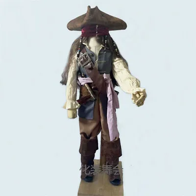 Pirates Of The Caribbean Jack Sparrow Kids Costume Fancy Dress Outfits Halloween • £66.22